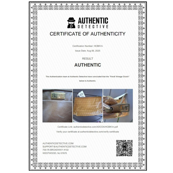 Authintic 🔥 Fendi Vintage Clutch Brown Zucca FF Monogram Cosmetic Pouch - Picture 3 of 17